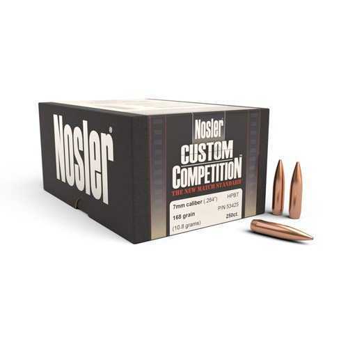 Nosler 7MM 168 Grains Custom Competition HPBT Bullets (250) 53425